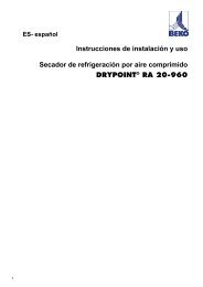 Instrucciones de instalaciÃ³n y uso Secador de refrigeraciÃ³n por aire ...