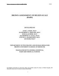 BROWN ASSESSMENT OF BELIEFS SCALE (BABS) - Dr David Veale