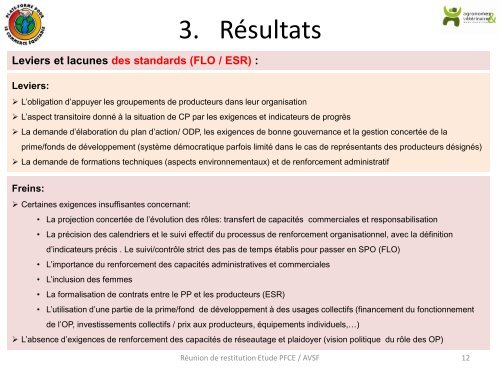 présentation par AVSF - la Plate-Forme pour le Commerce Équitable