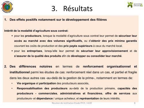 présentation par AVSF - la Plate-Forme pour le Commerce Équitable