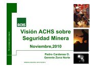 Vision ACHS sobre seguridad minera