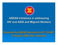 ASEAN Initiatives in addressing HIV and AIDS and ... - JUNIMA.org