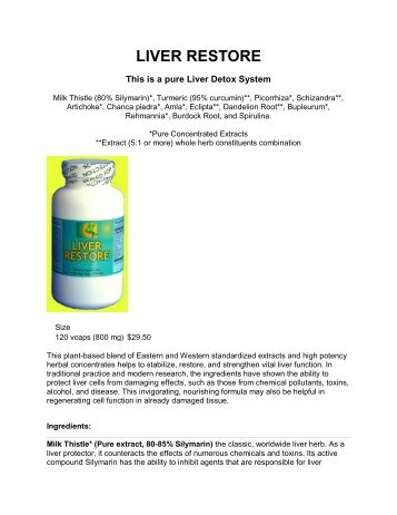 LIVER RESTORE.pdf - Green Dragon Superfoods