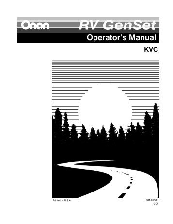 ONAN KVC Operator Manual