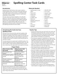 EP3360 Spelling Center Task Cards Guide.pdf - Edupress