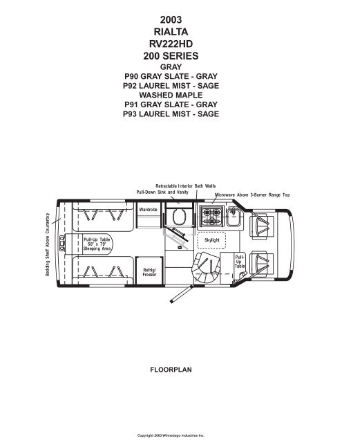 2003 RIALTA RV222HD 200 SERIES - Winnebago Industries