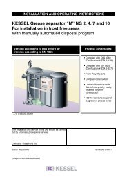 KESSEL Grease separator âMâ NG 2, 4, 7 and 10 For installation in ...