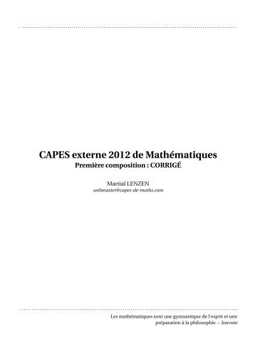 Ouvrir le corrigÃ© - CAPES de Maths
