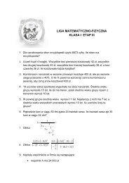 liga matematyczno-fizyczna klasa i etap iii - Gimnazjum Czersk