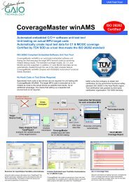 CoverageMaster winAMS - Embedded Tools GmbH