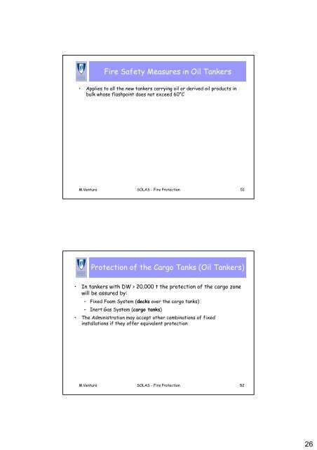 1 Safety of Life at Sea, 1974 (SOLAS) Chapter II-2. Construction ...