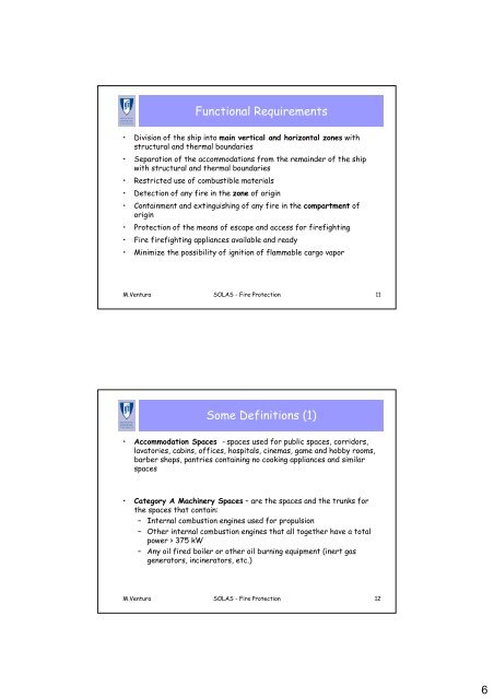 1 Safety of Life at Sea, 1974 (SOLAS) Chapter II-2. Construction ...