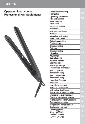 Type 4417 Operating Instructions Professional Hair ... - Ermila