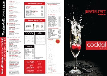 view cocktail menu - Ribby Hall Village