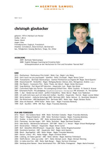 christoph glaubacker - Agentur Samuel