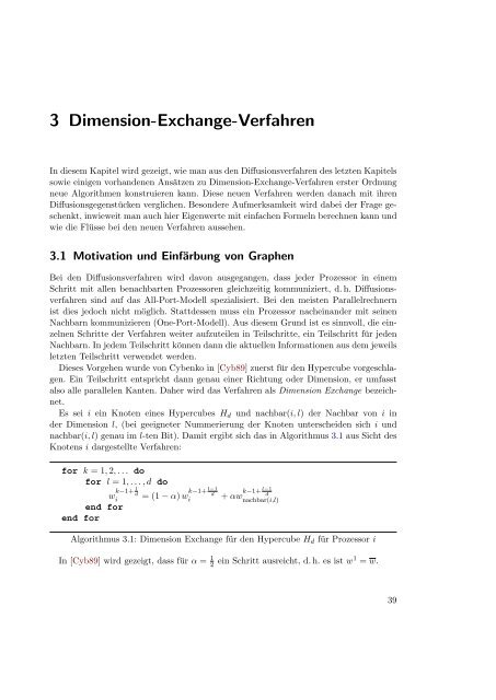 Loadbalancing auf Parallelrechnern mit Hilfe endlicher Dimension ...