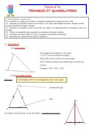 ThÃ¨me NÂ°14: TRIANGLES ET QUADRILATERES