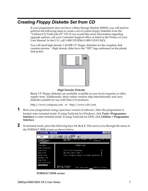 3980xpi/3980/3900 V8.2 User Notes - Data I/O Corporation