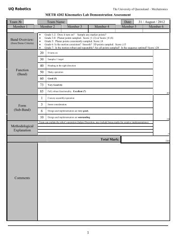 Grading Sheet (PDF) - Robotics Design Lab - University of ...