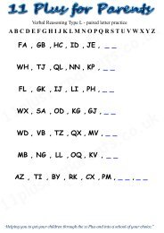 Verbal Reasoning Type L paired letter worksheet - Guide for the 11 ...