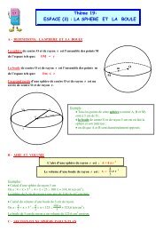 ThÃ¨me 19: ESPACE (3) : LA SPHERE ET LA BOULE