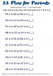 Verbal Reasoning Type U worksheet - Guide for the 11 Plus
