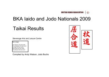 BKA Taikai Results 2009