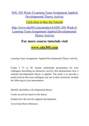 EDU 305 Week 4 Learning Team Assignment Applied Developmental Theory Activity.pdf