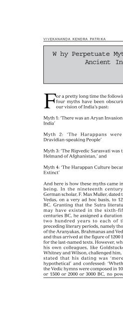 Aryan Invasion Theory - Publication - Vivekananda Kendra