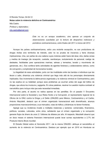 Notas sobre la violencia delictiva en CentroamÃ©rica - Temas