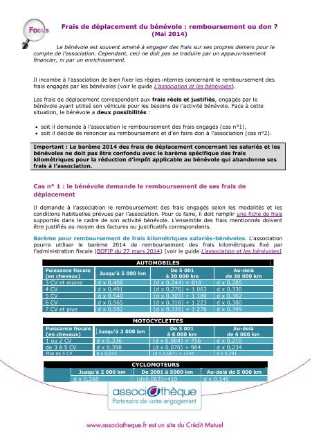 Frais de déplacement du bénévole : remboursement ou don