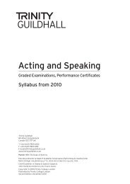 Acting and Speaking Syllabus from 2010 - Trinity College London