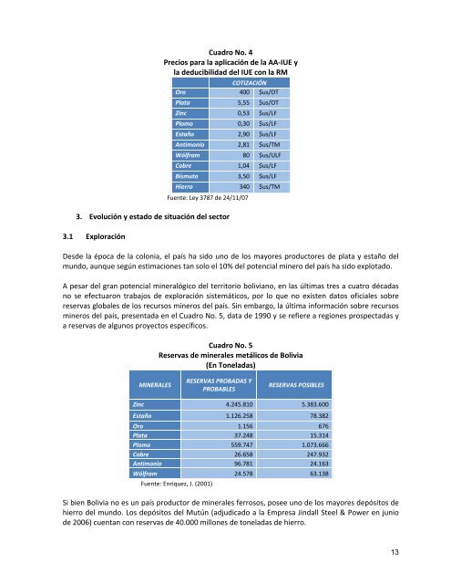 El Sector Minero - Unidad de AnÃ¡lisis de PolÃ­ticas Sociales y ...