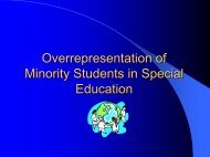 Overrepresentation of Minority Students in Special Education