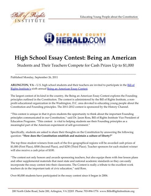 ibpf high school essay contest