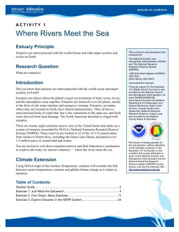 Where Rivers Meet the Sea Teacher Guide - Estuaries NOAA