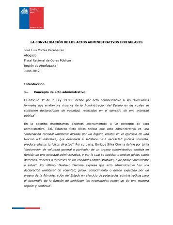 LA CONVALIDACIÃN DE LOS ACTOS ADMINISTRATIVOS ...