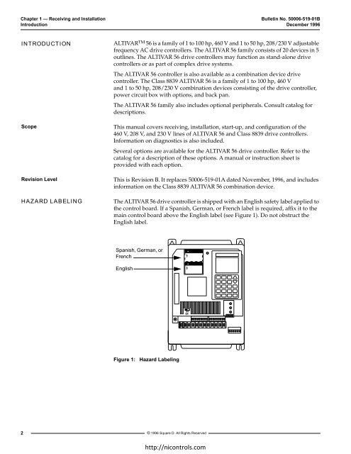 Telemecanique Altivar 56 manual - Northern Industrial