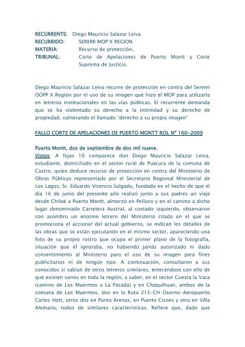 fallo corte de apelaciones de puerto montt rol nÂº ... - FiscalÃ­a - MOP