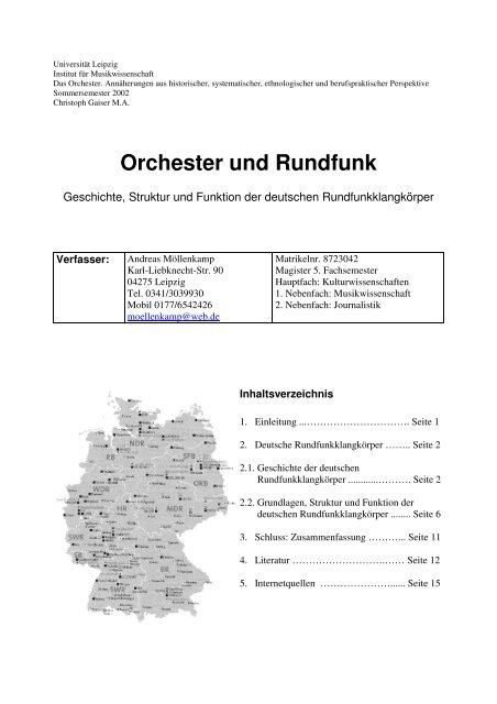 Orchester und Rundfunk - cultiv - Gesellschaft fÃ¼r internationale ...