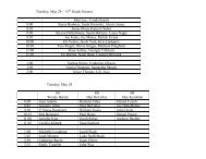 Tuesday, May 28 - 10 Grade Science John Lee ... - Trinity School