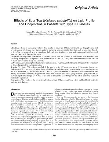 Original Article Effects of Sour Tea (Hibiscus ... - Missclasses.com