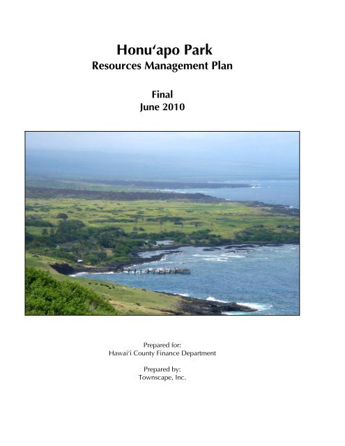 Honu'apo Park Resource Management Plan