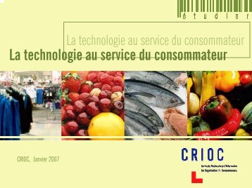 La technologie au service du consommateur - Crioc