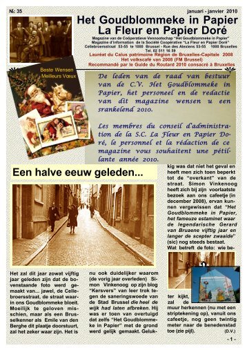 Magazine 35 - januari; janvier, 2010.pdf - Het goudblommeke in ...