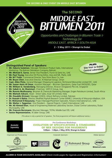 Middle East Bitumen 2011 - The Conference Connection Group