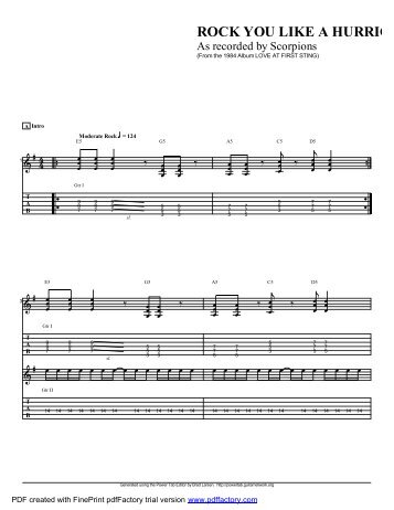 âRock You Like A Hurricaneâ (PDF) - Guitar Alliance