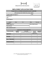 employment application form - MSSA Malaysian Structural Steel ...