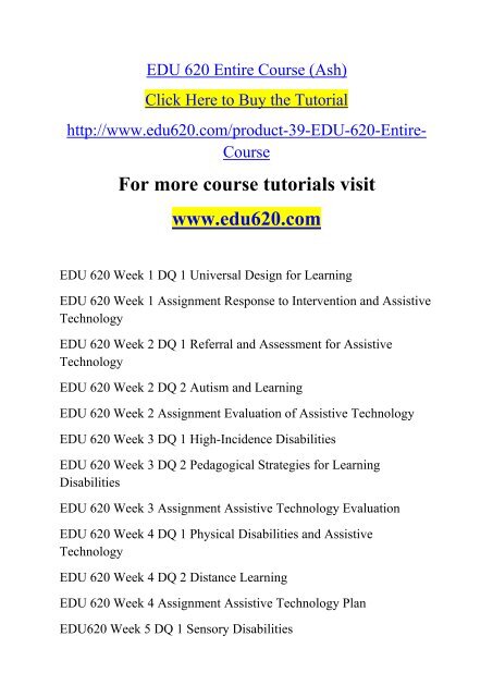 EDU 620 Entire Course (Ash).pdf