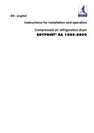Instructions for installation and operation Compressed air ...